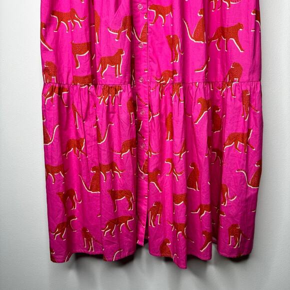 Sheridan French Britt Dress in Pink Festive Cheetah Print Size XL - Picture 7 of 12